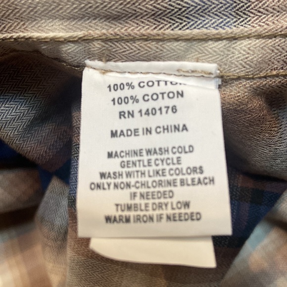 SINGER + SARGENT NWT Plaid Size XL Button Down Shirt Brown Suede Elbow Patches - Picture 11 of 11